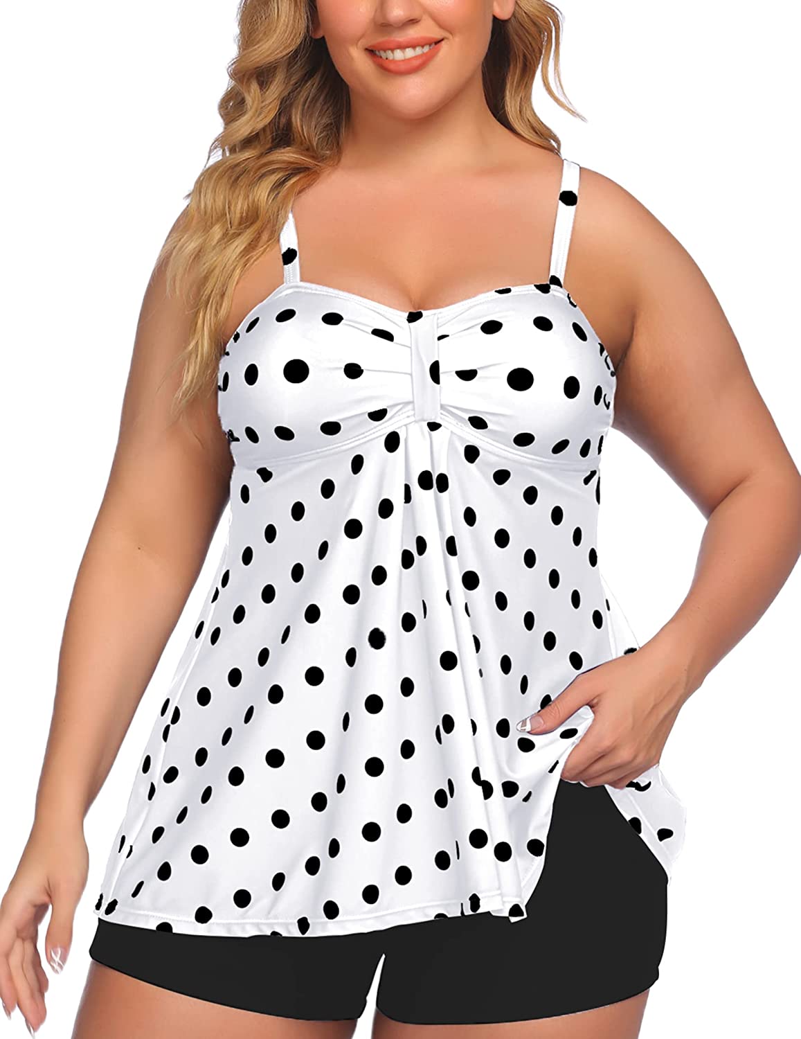 Avidlove Tankini Swimsuits Two Piece Bathing Suit with Shorts Retro Sailor Stripe Dot Tankini Set