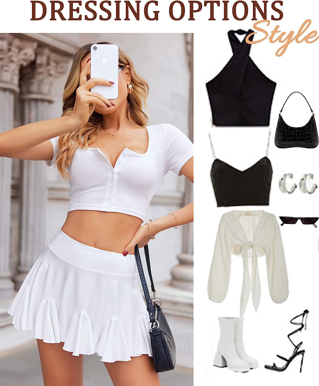 Avidlove Mini Skirt Pleated Skirts High Waist Skater Skirt Ruffle Lingerie Skirts S-XXL