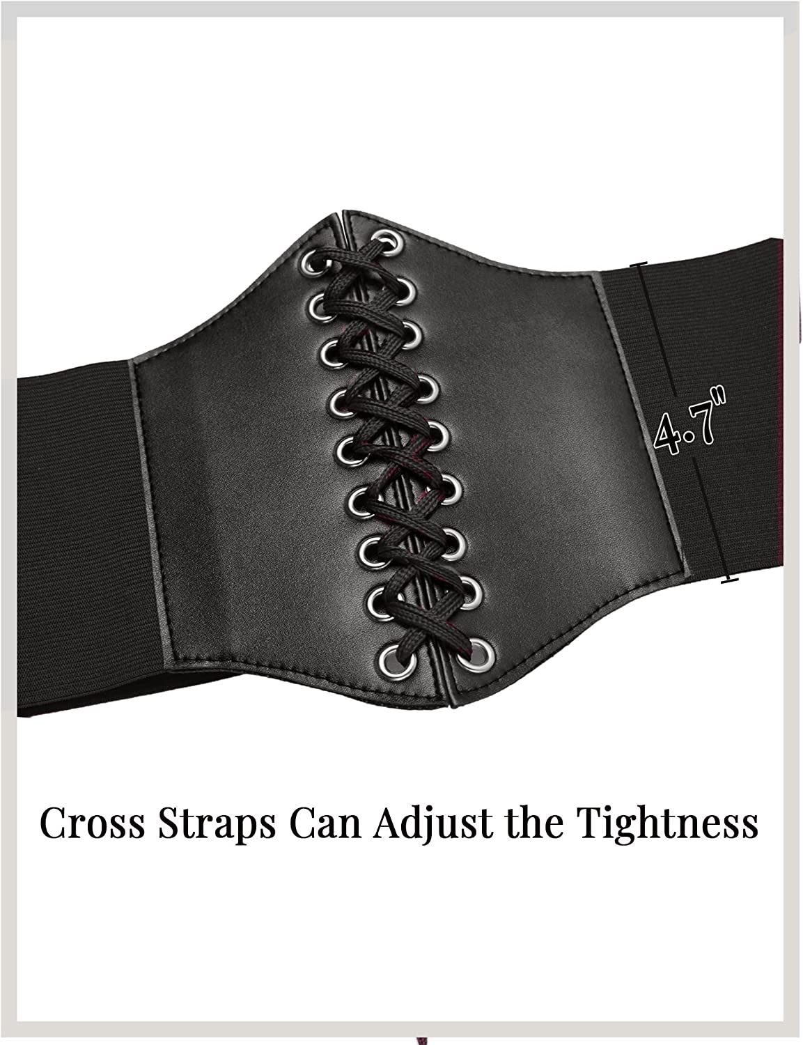 Avidlove Waspie Corset Belt Lace Up Waist Belt Leather Gothic Corset Belt