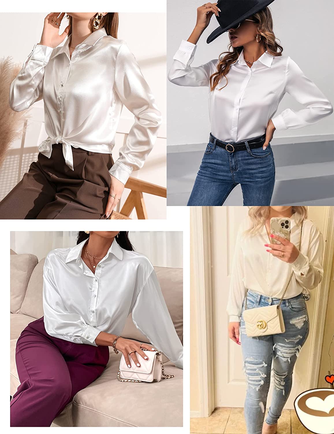 Satin Silk Formal Blouse