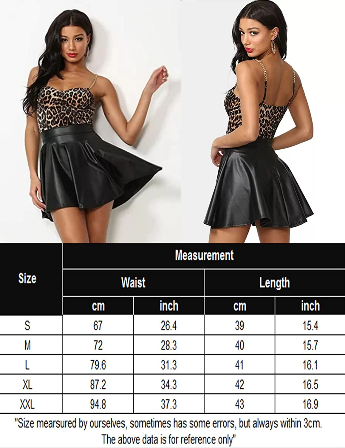 Avidlove Metallic Skirt for High Waisted Skirt Shiny Stretchy Mini A-Line Flared Skater Skirt S-XXL