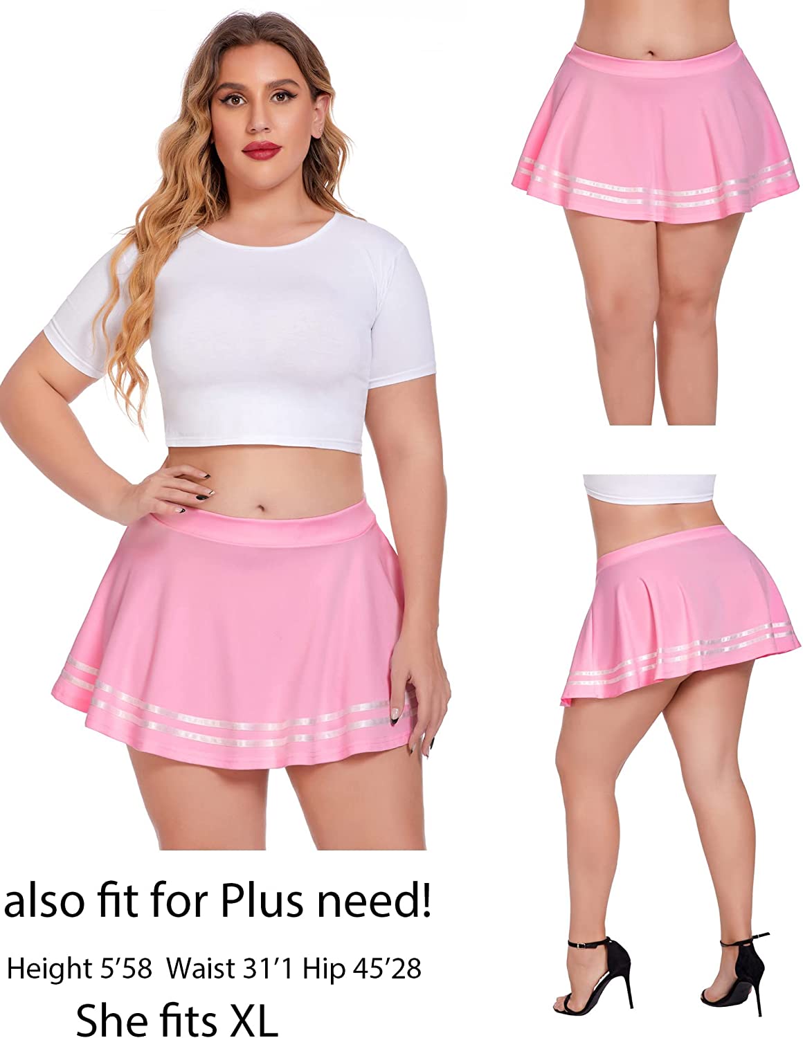 Avidlove Mini Skirt Pleated Elastic Waist Ruffle Sailor Skirts School Uniform Skirts Cheerleader