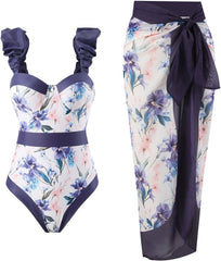 FLORAL PRINT ONE-PIECE SWIMSUIT