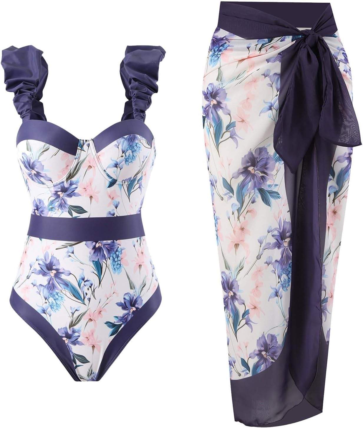 FLORAL PRINT ONE-PIECE SWIMSUIT