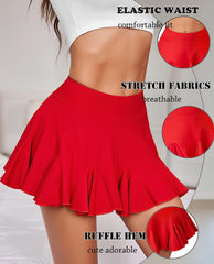 Avidlove Mini Skirt Pleated Skirts High Waist Skater Skirt Ruffle Lingerie Skirts S-XXL