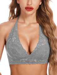 Avidlove All Over Lace Bralette Deep V Lace Wirefree Bra