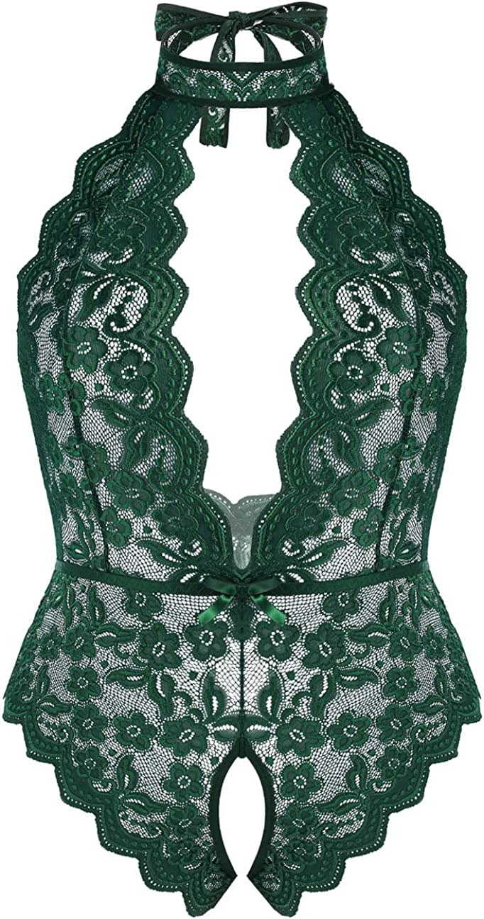 Avidlove Plus Size Lingerie Bodysuit Deep V Teddy One Piece Lace Babydoll 16-24 Plus