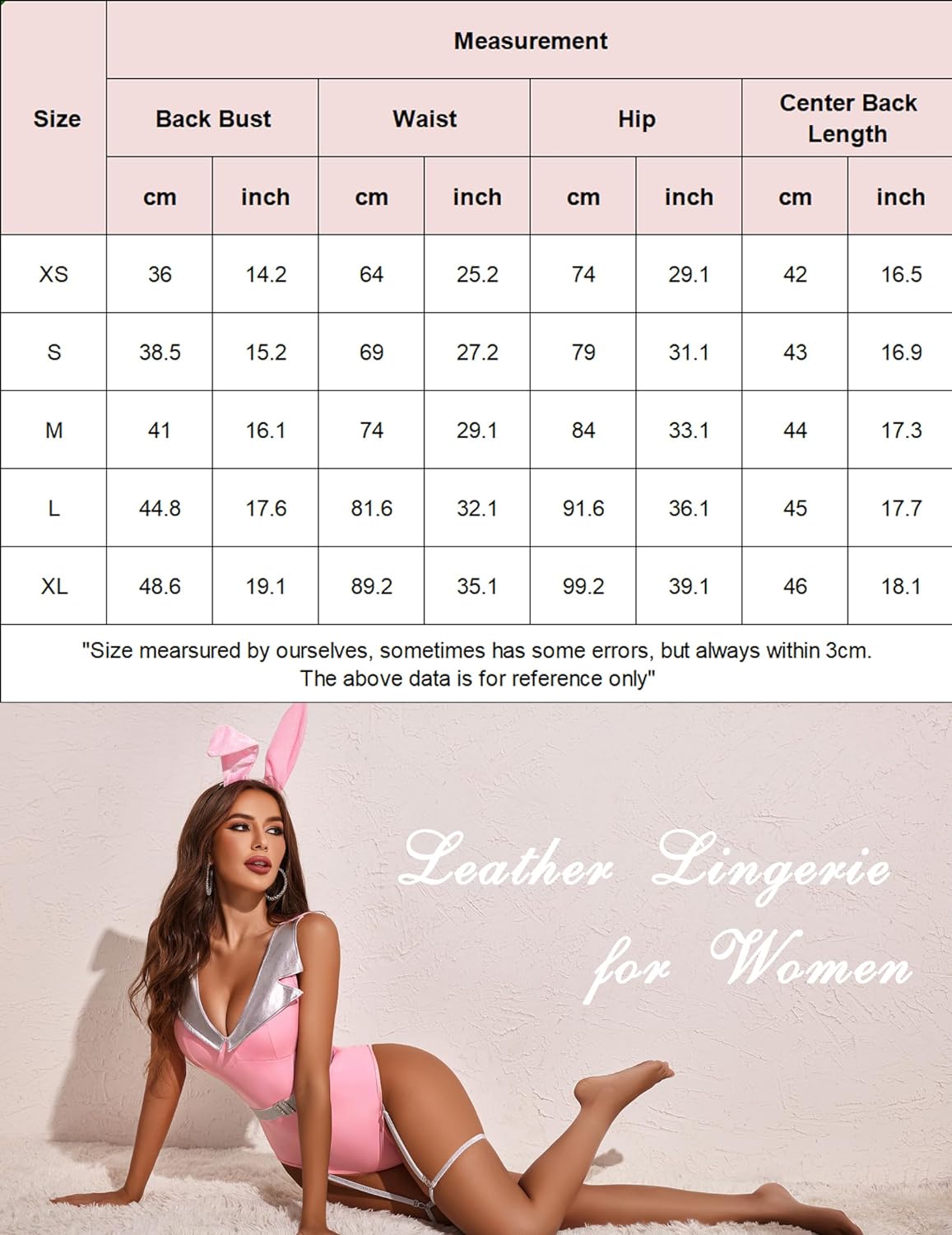 Avidlove Leather Lingerie for Snap Crotch Teddy Mini Babydoll Fashion Garter Set