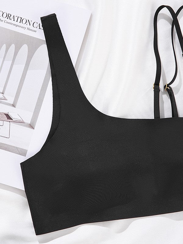 Gathered Non-marking Sports Tank Top Wireless Bra