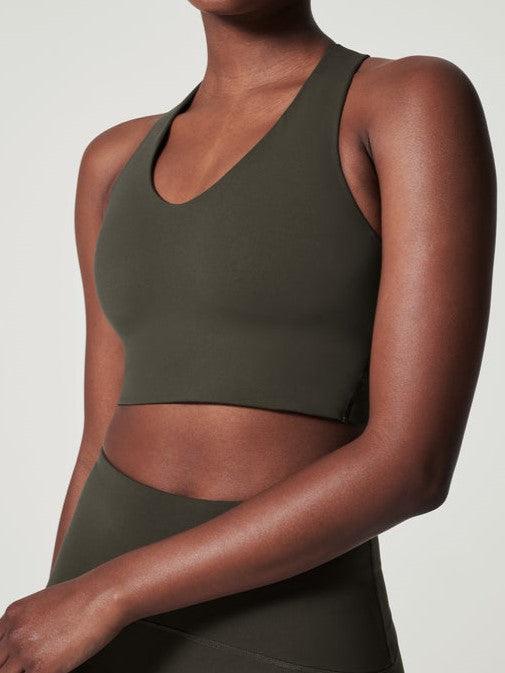 Longline Medium Impact Sports Wireless Bra Olive