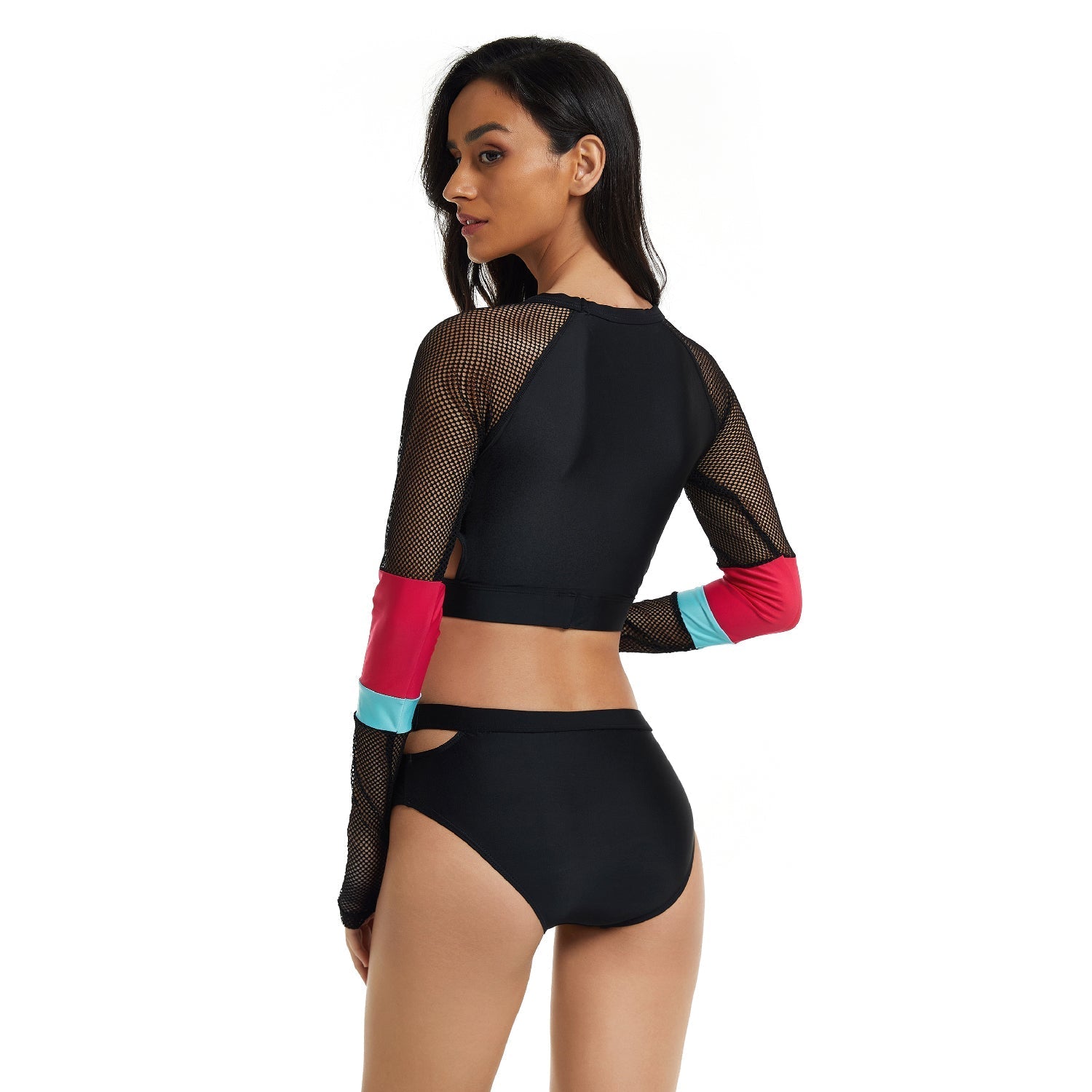 Long Sleeve Swimsuits Cropped Rash Guard