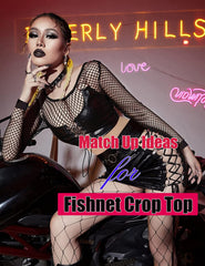 Avidlove Fishnet Top for Long Sleeve Fishnet Shirt Fishnet Crop Top