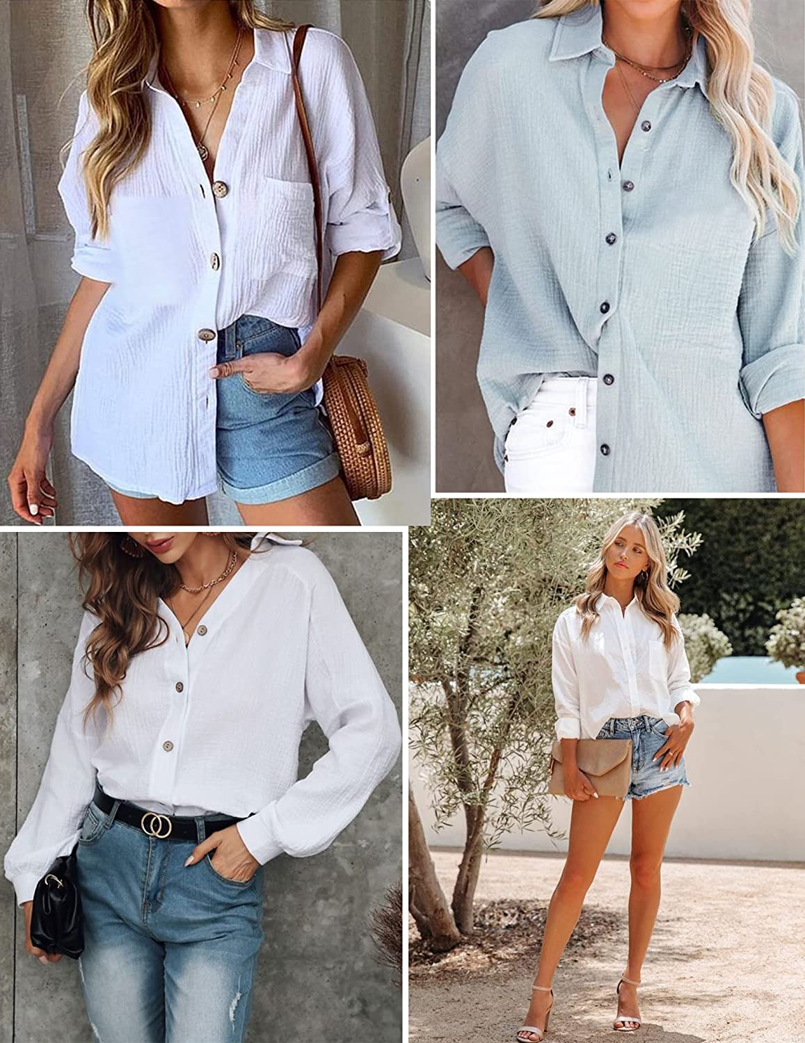 Blouse Tops with Pocket