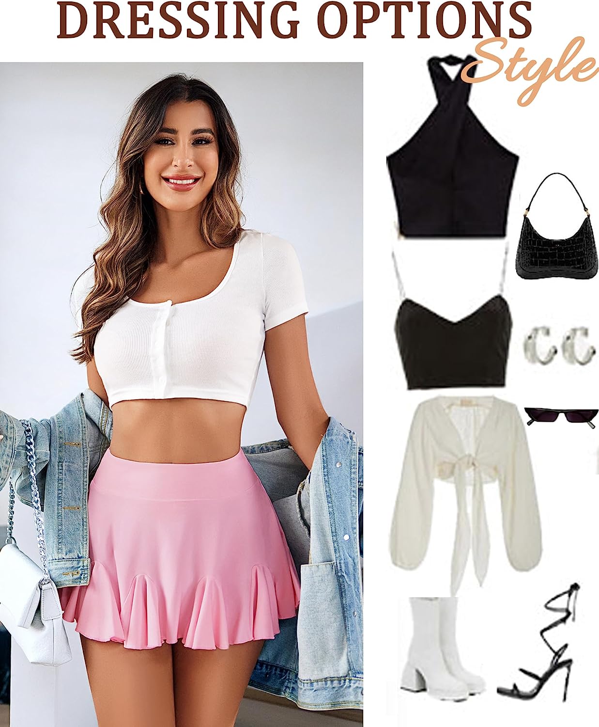 Avidlove Mini Skirt Pleated Skirts High Waist Skater Skirt Ruffle Lingerie Skirts S-XXL