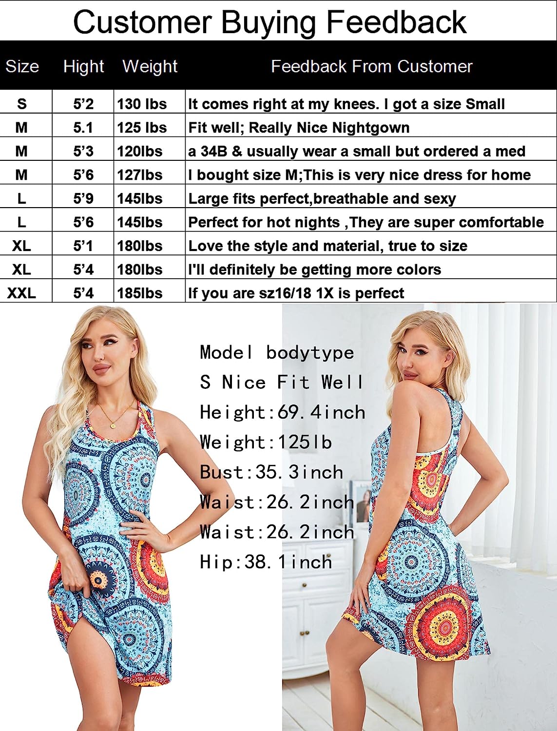 Avidlove Sleepwear for Tank Nightgown Chemise Racerback Sleeveless Sleep Dress