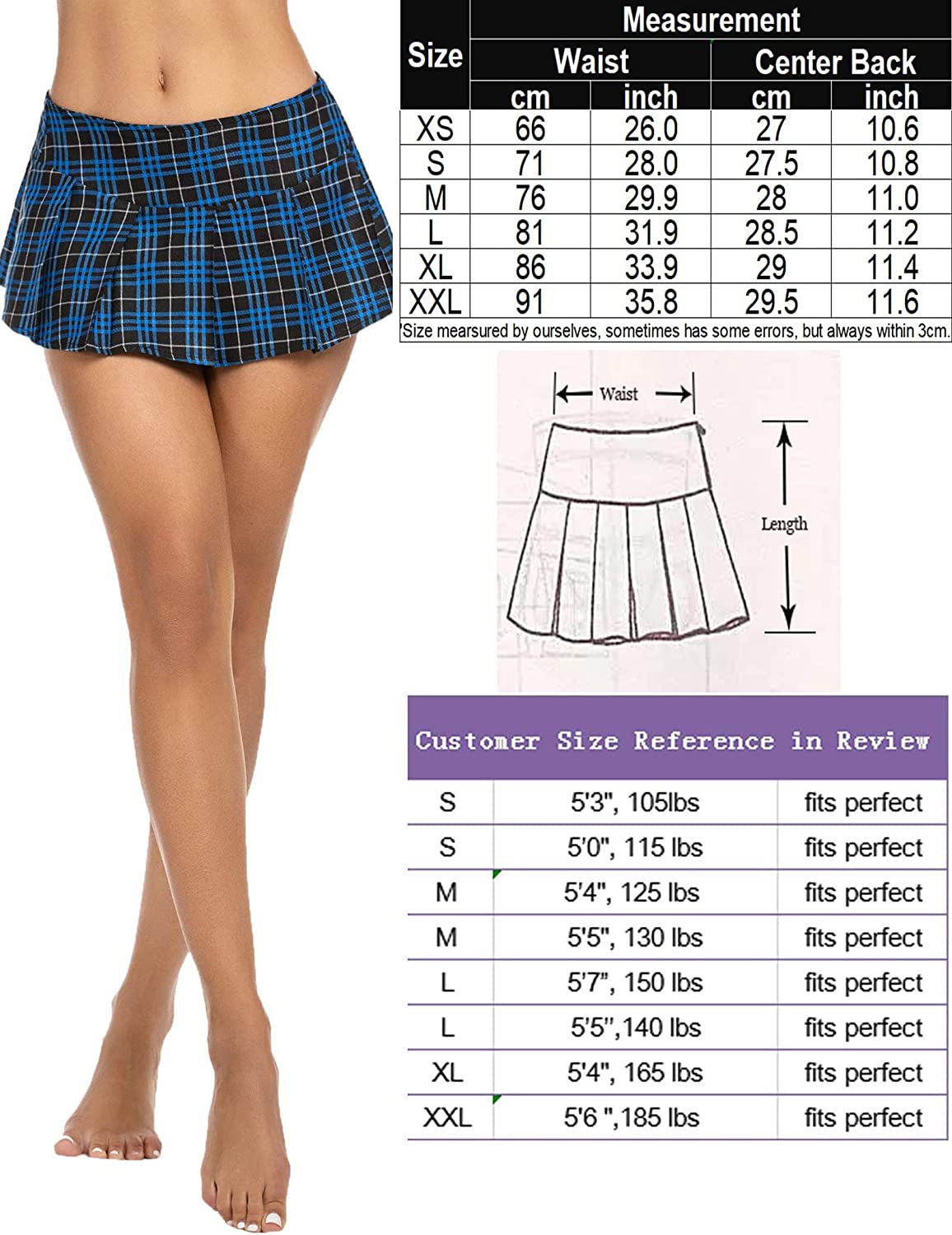 Avidlove Mini Pleated Skirts for Mini Plaid Skirt XS-XXL