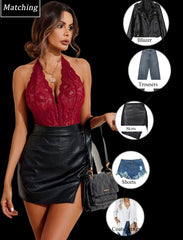 Avidlove Lace Bodysuit Teddy Lingerie Snap Crotch Lingerie One Piece Babydoll