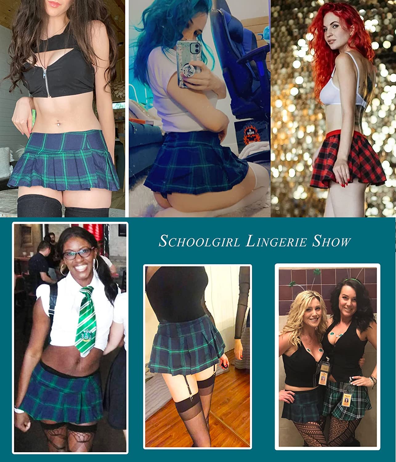 Avidlove Lingerie Role Play Costume Mini Plaid Skirt Schoolgirl Outfits