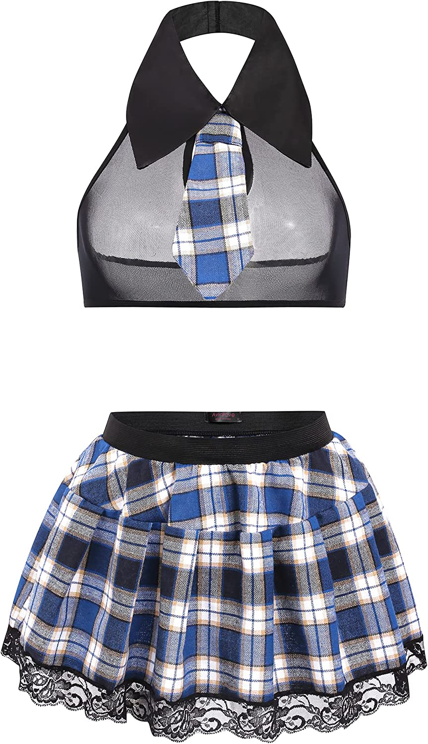 Avidlove School Girl Lingerie Costume Lingerie Set Student Costumes
