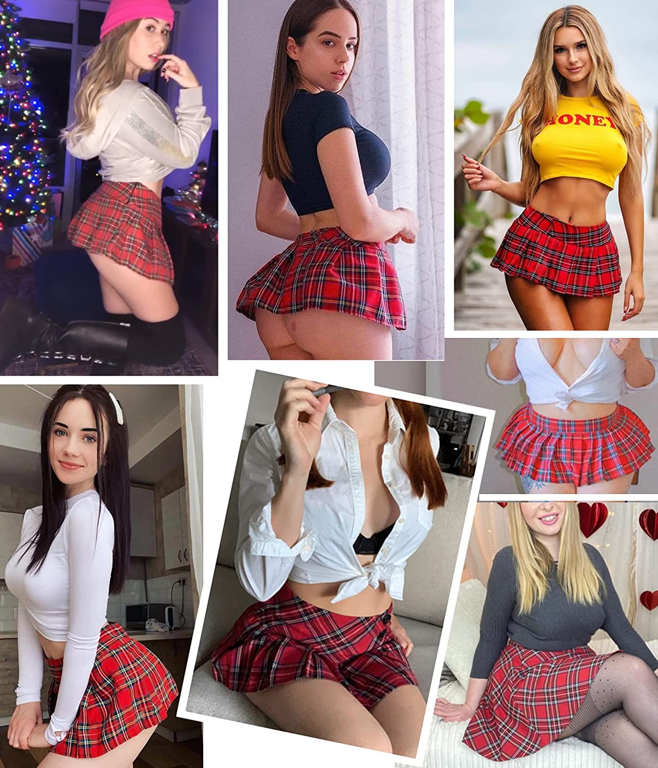 Avidlove Lingerie Role Play Costume Mini Plaid Skirt Schoolgirl Outfits