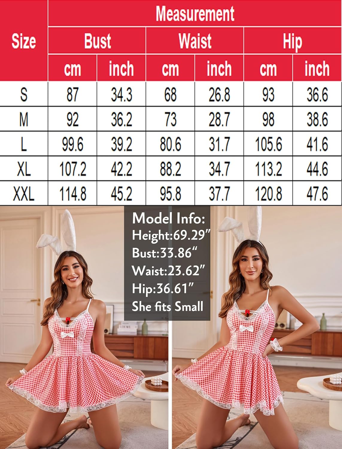 Avidlove Maid Costume Cosplay Lingerie Set Mesh Chemise Babydoll Lace Roleplay Outfit 4 Piece Strap Nightwear