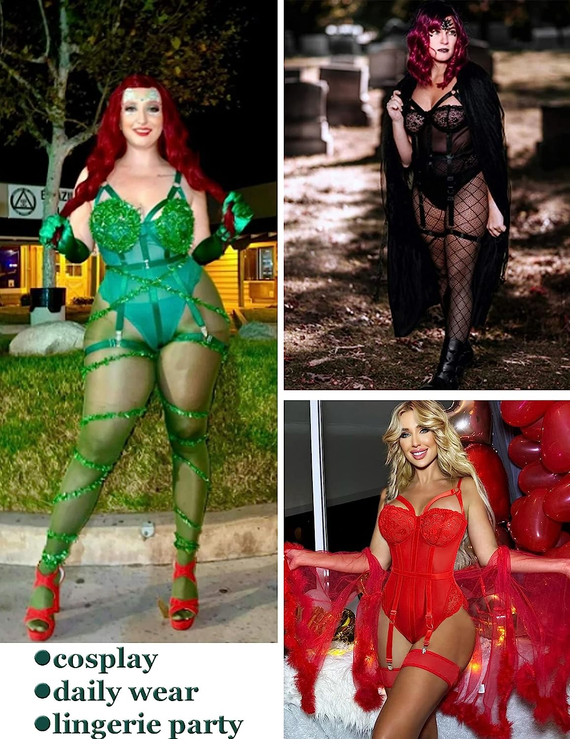 Avidlove Teddy Lingerie for with Garter Belt One Piece Lingerie Naughty Strappy Lingerie Lace Exotic Bodysuit