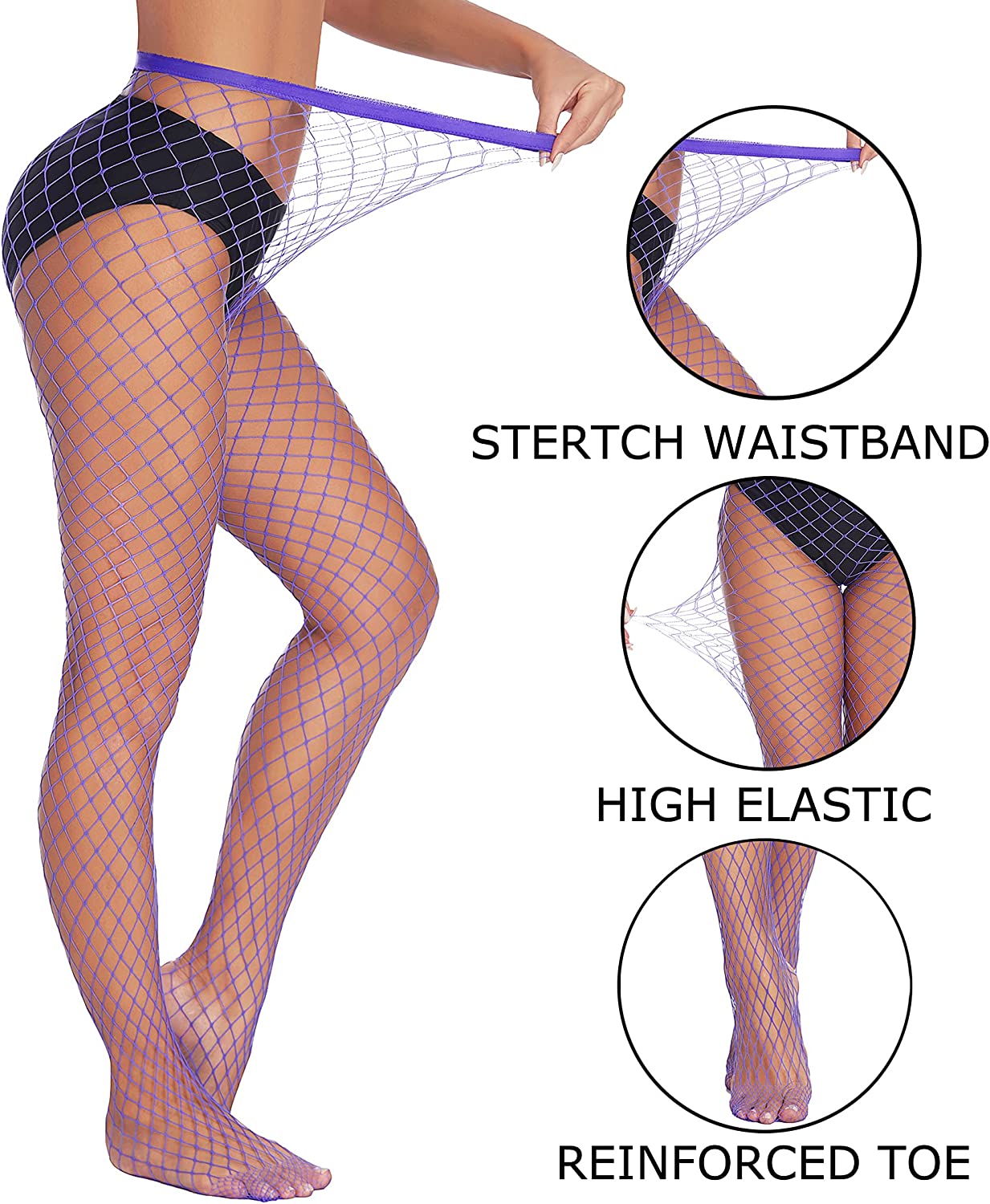 Avidlove Fishnet Thigh Highs Plus Size Fishnet Stockings Pantyhose for Tights