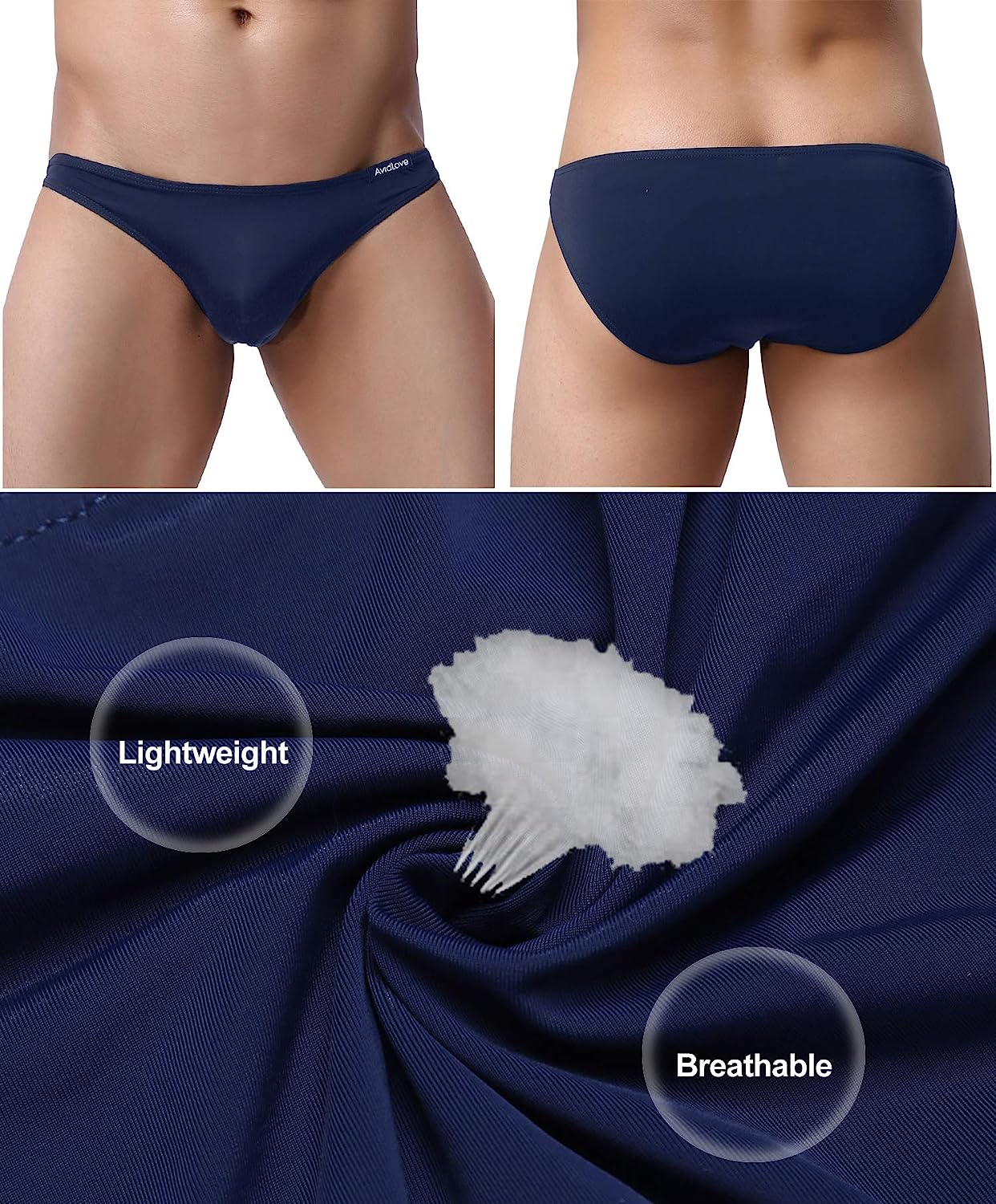 Avidlove Underwear Men's 4 Pack Classic Low Rise Stretchy Hip Briefs Bikini