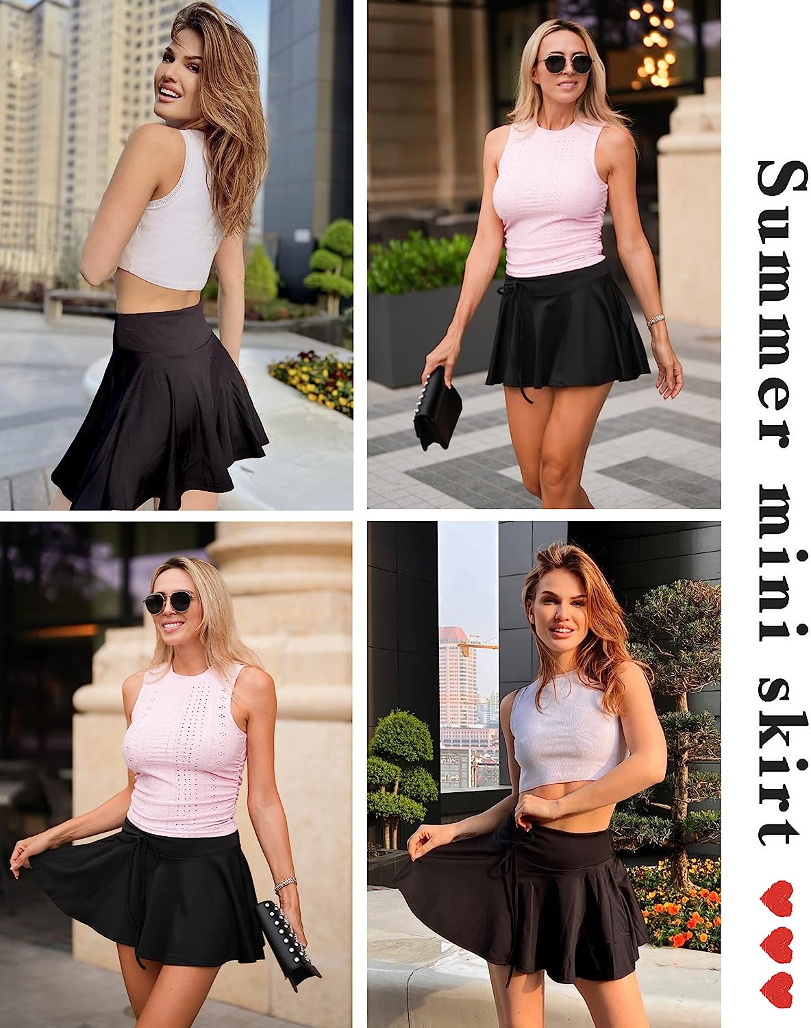 Avidlove Mini Skirt for Pleated Drawstring High Waist Skater Skirt Lingerie Skirts S-XXL