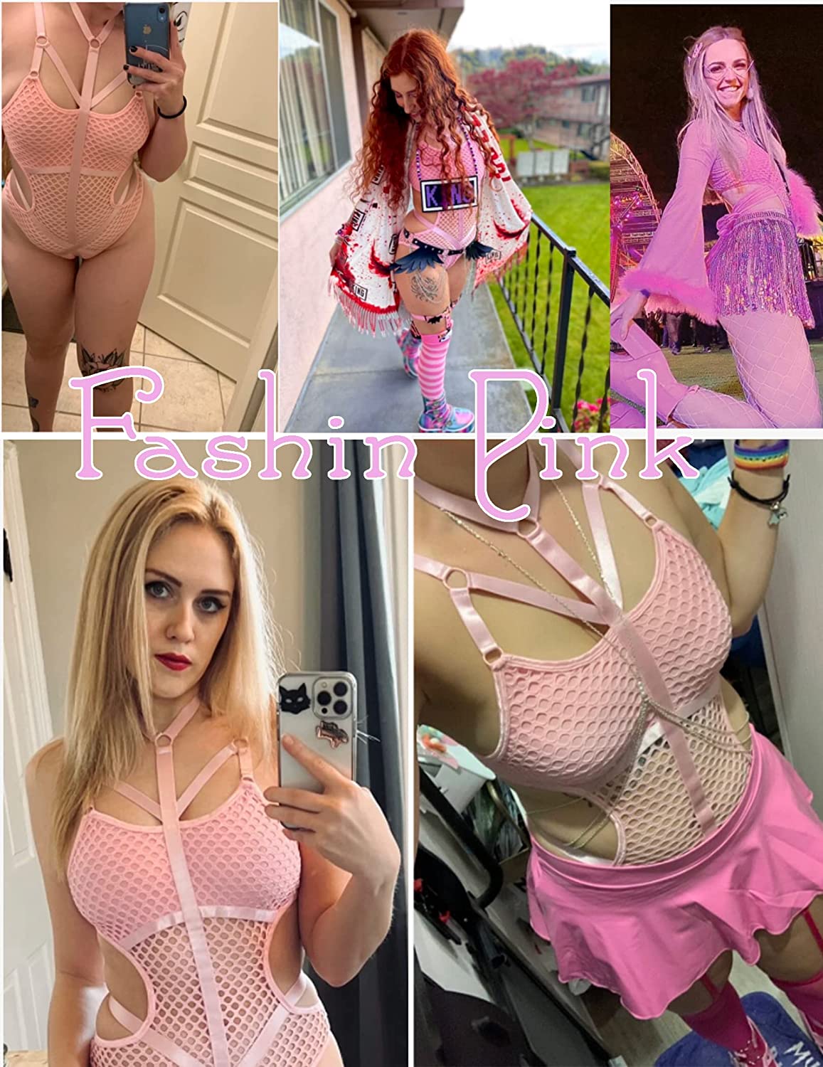 Avidlove One Piece Teddy bodysuits for Cut Out Babydoll Choker Lingerie Fishnet Leotard S-XXL