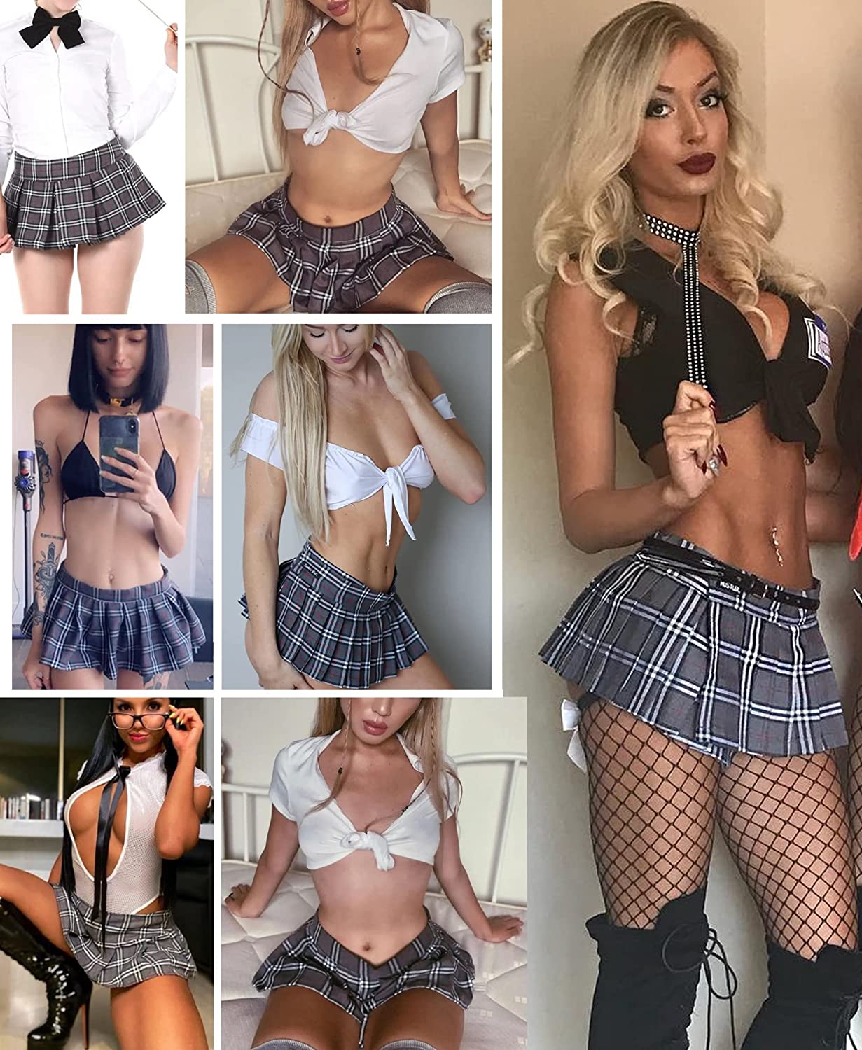 Avidlove Lingerie Role Play Costume Mini Plaid Skirt Schoolgirl Outfits
