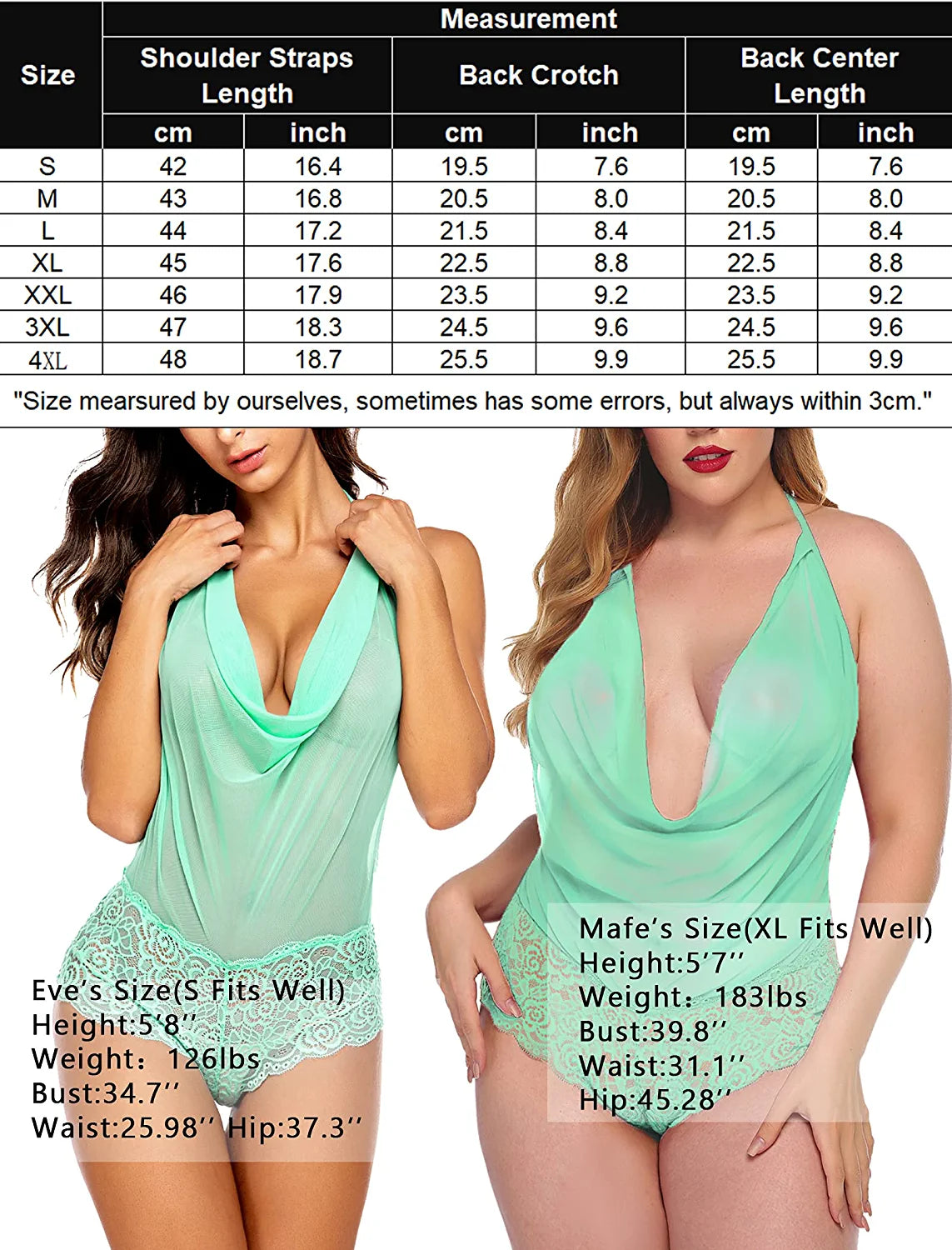 Avidlove Lingerie Teddy One Piece Lace Halter Babydoll Bodysuit