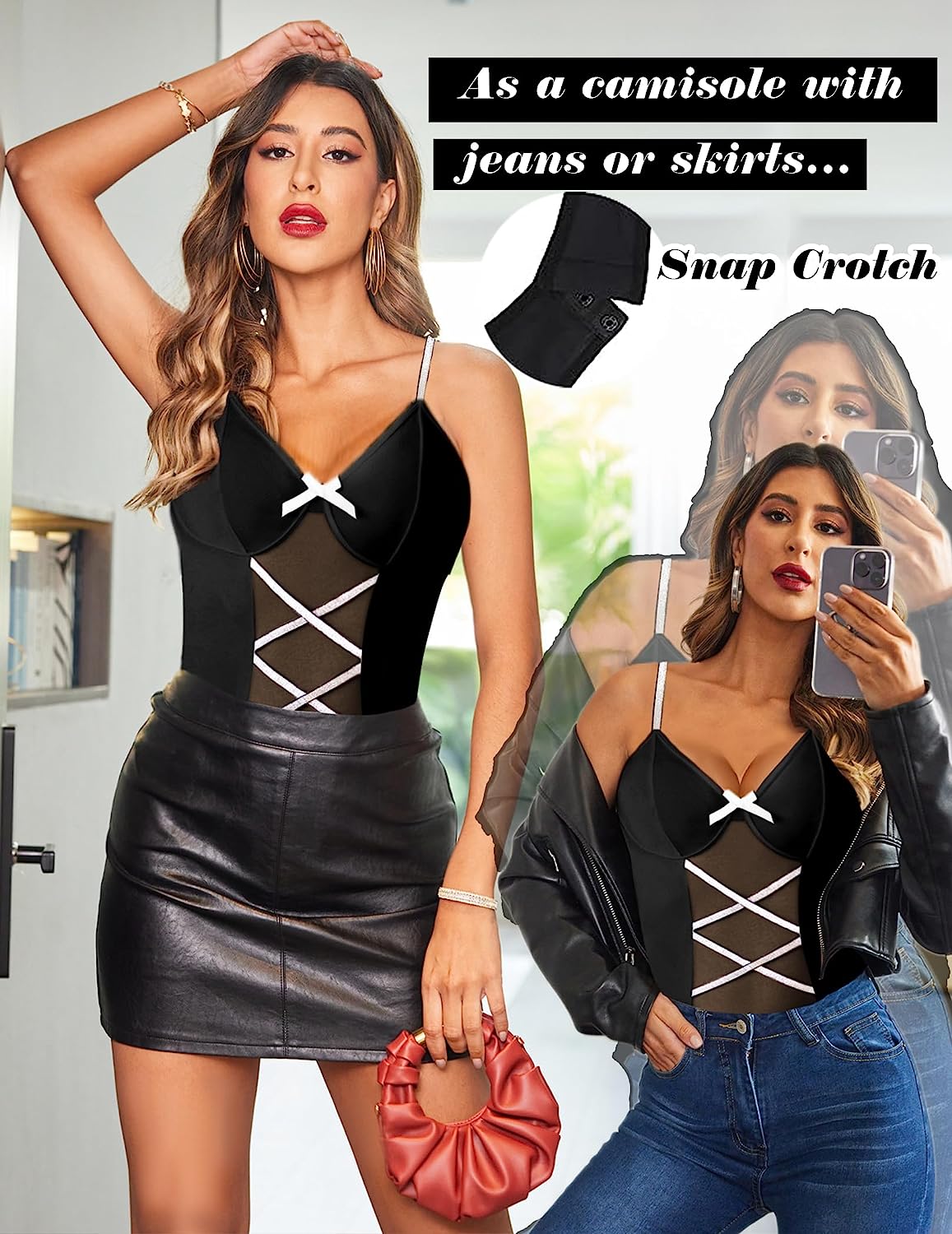 Avidlove Cosplay Lingerie Anime Costume Bodysuit Set Bunny Teddy Lingerie 3PC Maid Outfit