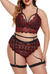 Avidlove Plus Size Lingerie for Bra Panties Set Garter Lingerie Set