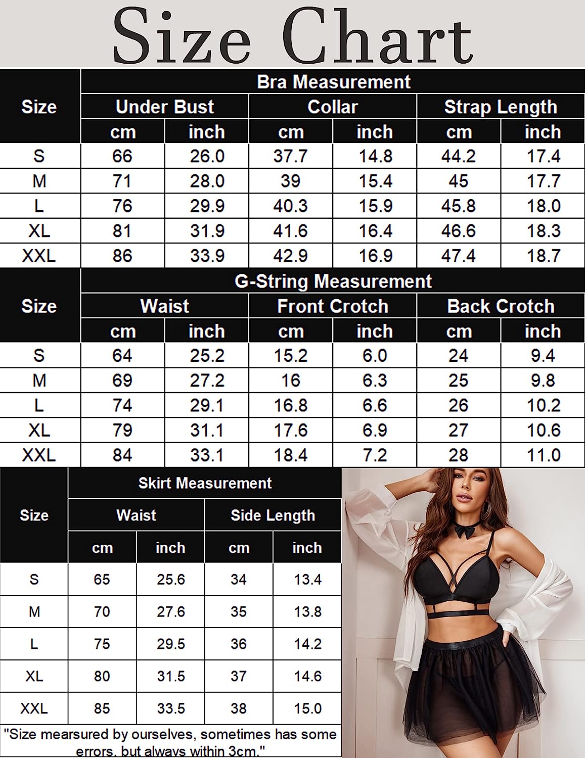 Avidlove Lingerie For Strappy Lingerie With Skirt Set Removable Choker Sleepwear S-XXL