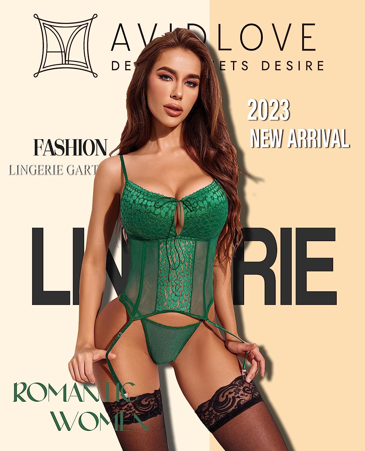 Avidlove Corset Lingerie for Garter Lingerie Set Tummy Control Teddy Boudoir Outfits No Stockings