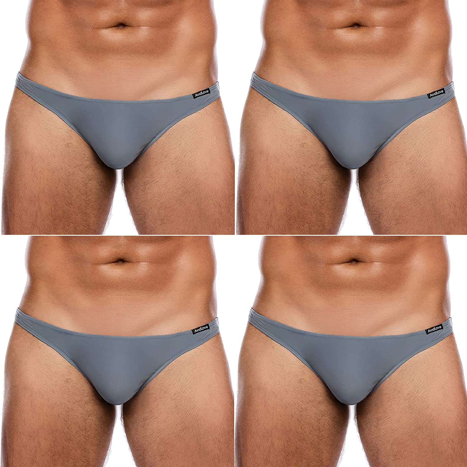Avidlove Underwear Men's 4 Pack Classic Low Rise Stretchy Hip Briefs Bikini