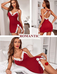 Avidlove Lingerie Lace Babydoll V Neck Sleepwear Cotton Nightgowns for Chemise
