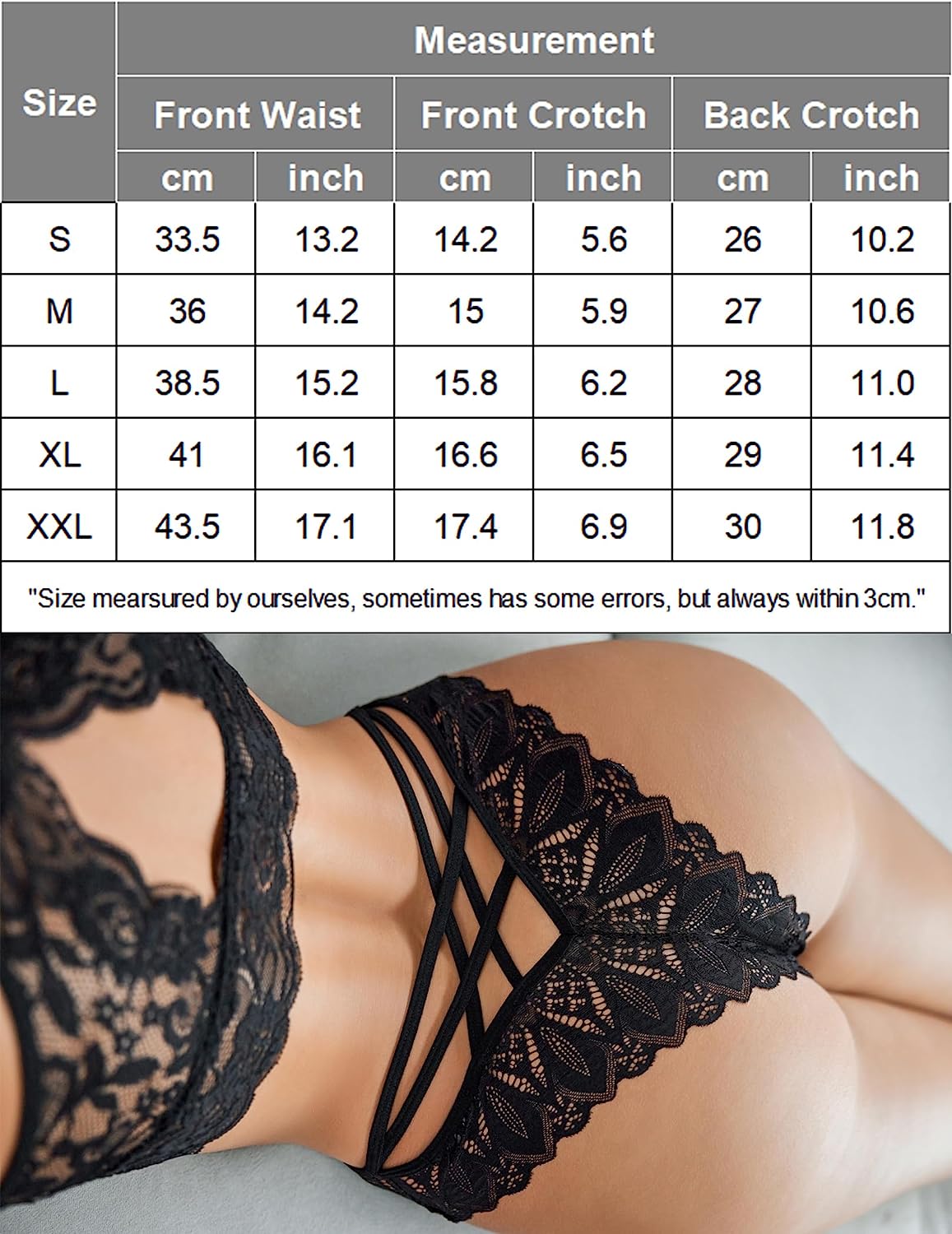 Avidlove Cheeky Panties for Lace Criss Cross Bikini Underwear Pack