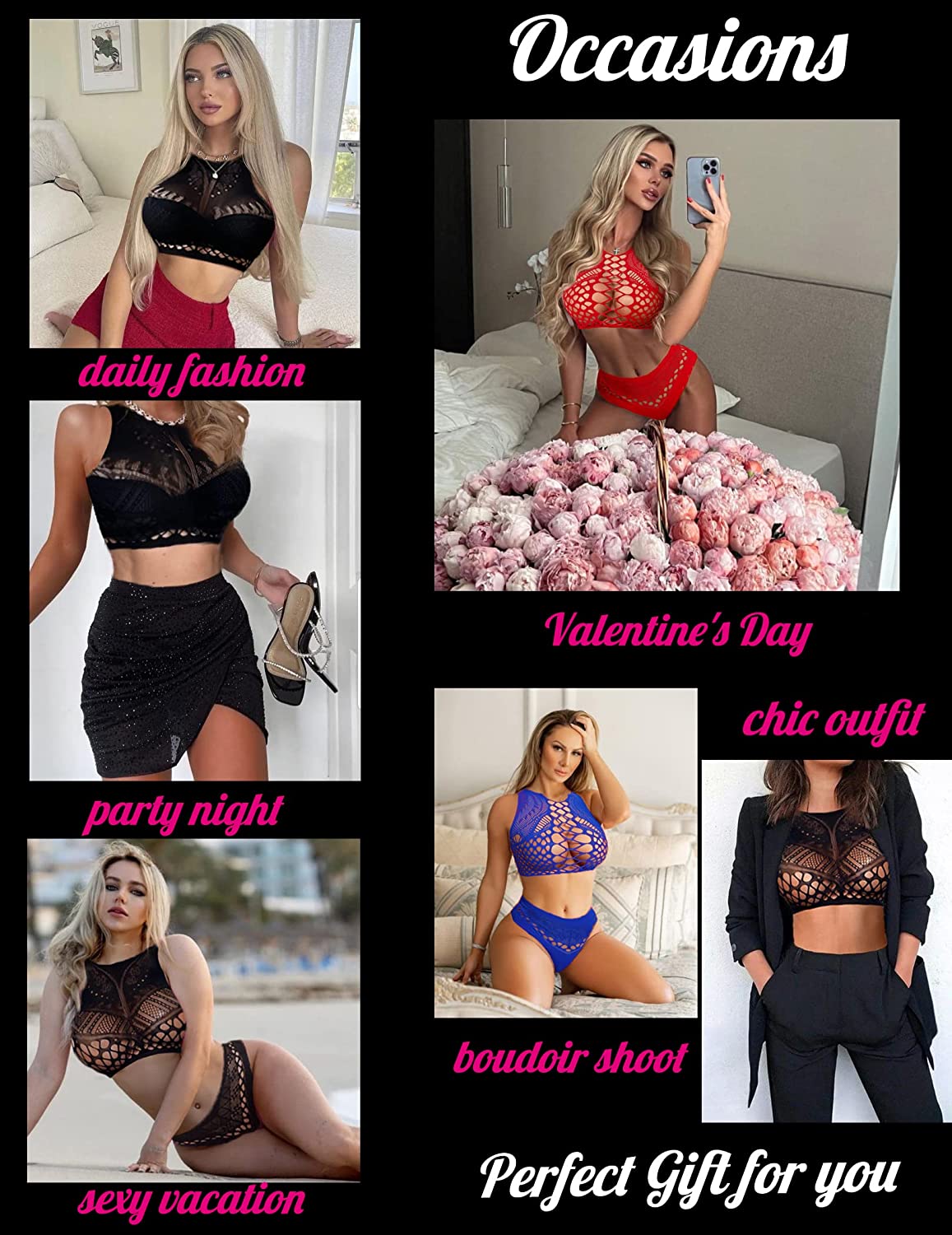Avidlove Fishnet Lingerie Mesh Body Stockings Lingerie