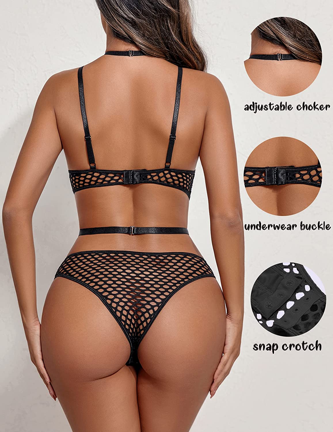 Avidlove One Piece Teddy bodysuits for Cut Out Babydoll Choker Lingerie Fishnet Leotard S-XXL
