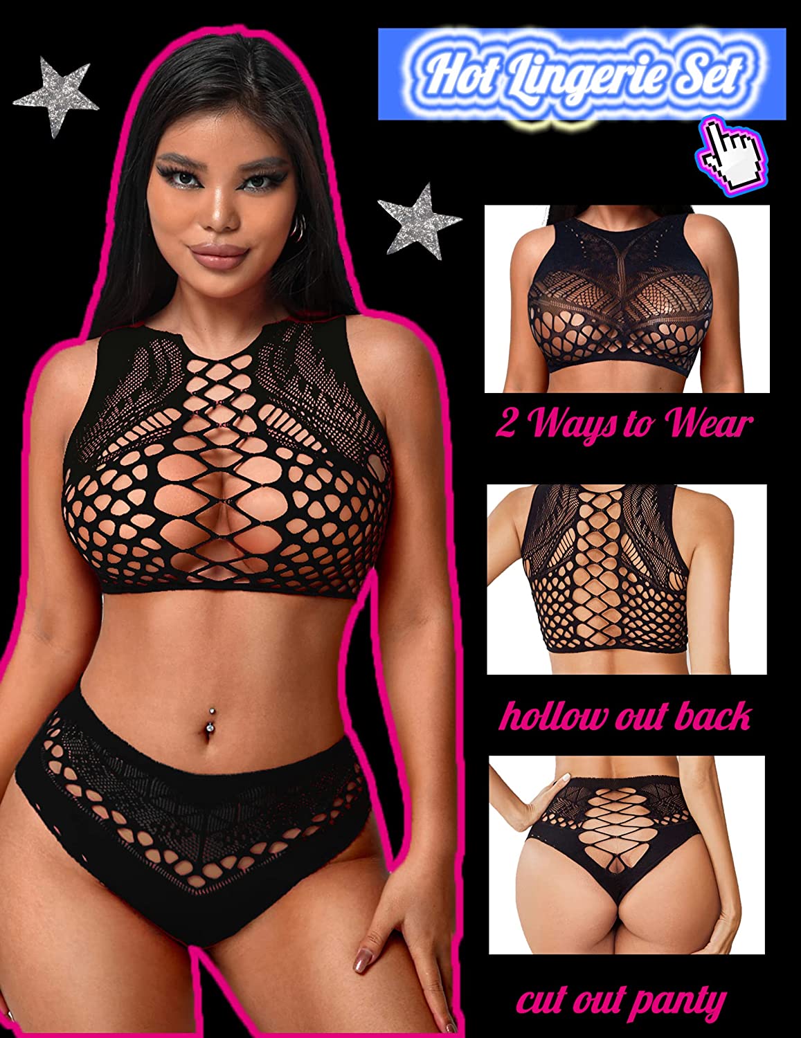 Avidlove Fishnet Lingerie Mesh Body Stockings Lingerie