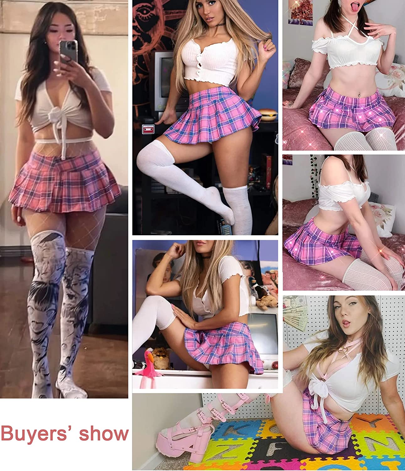 Avidlove Lingerie Role Play Costume Mini Plaid Skirt Schoolgirl Outfits