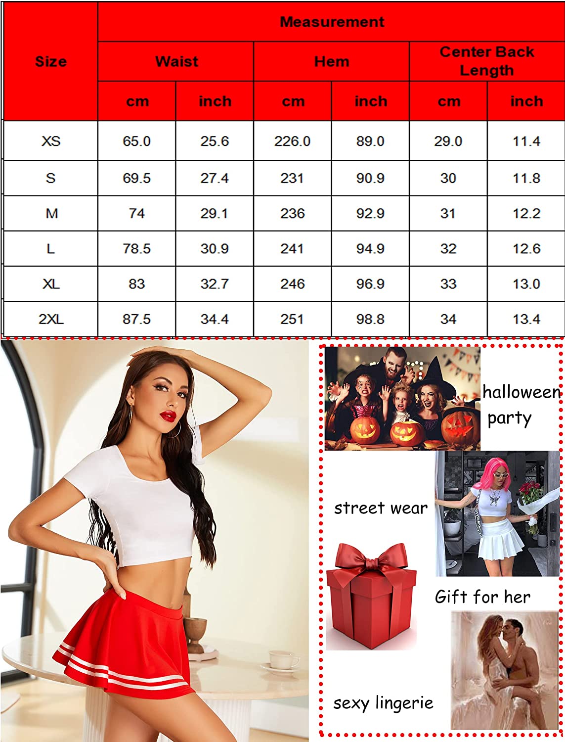 Avidlove Mini Skirt Pleated Elastic Waist Ruffle Sailor Skirts School Uniform Skirts Cheerleader