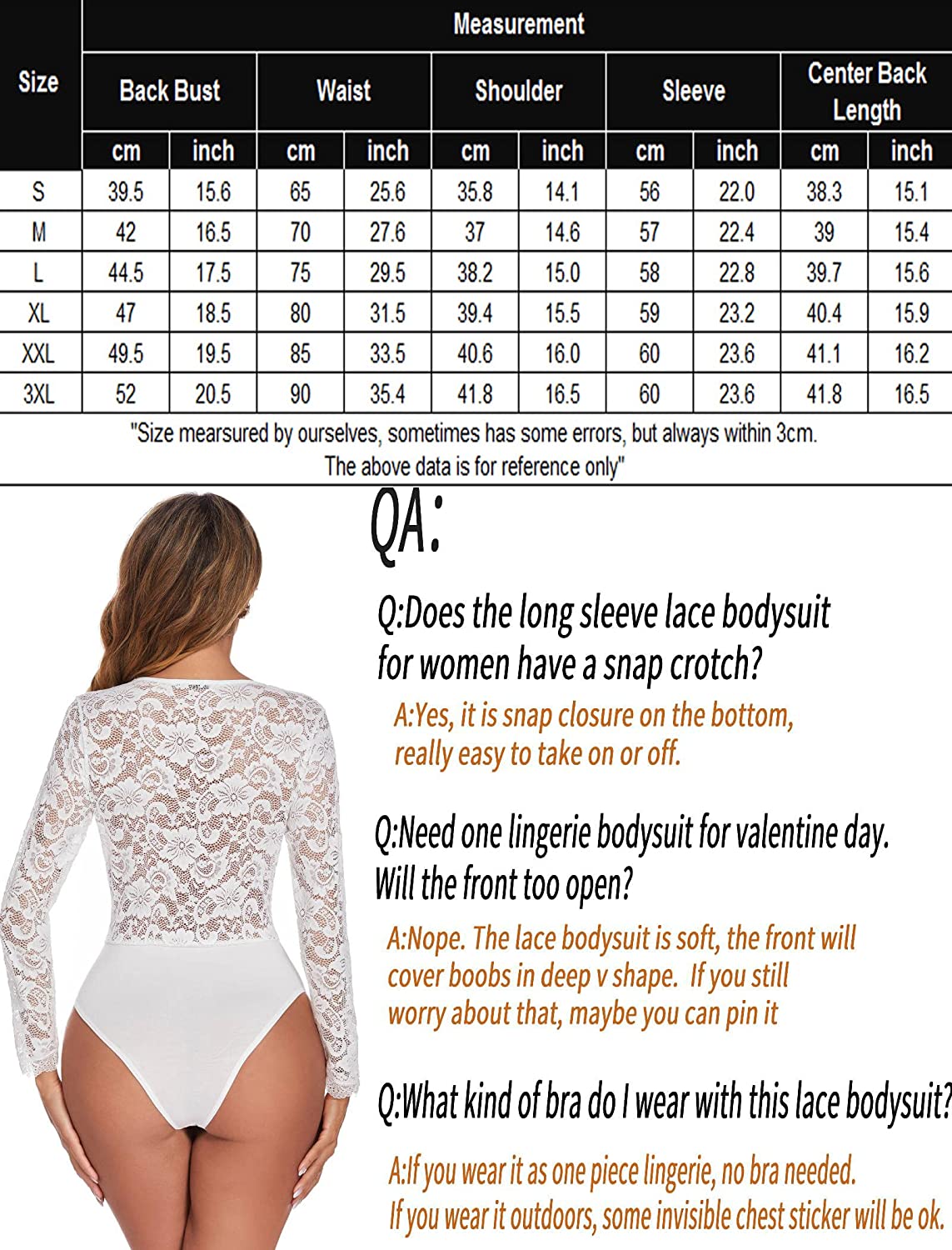 Avidlove Lace Short Sleeve Bodysuit Deep V Snap Crotch Clubwear Tops S-XXL