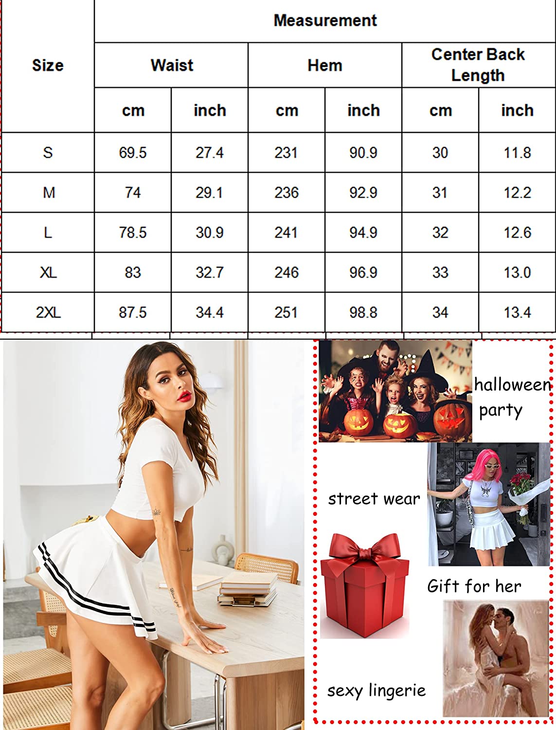 Avidlove Mini Skirt Pleated Elastic Waist Ruffle Sailor Skirts School Uniform Skirts Cheerleader