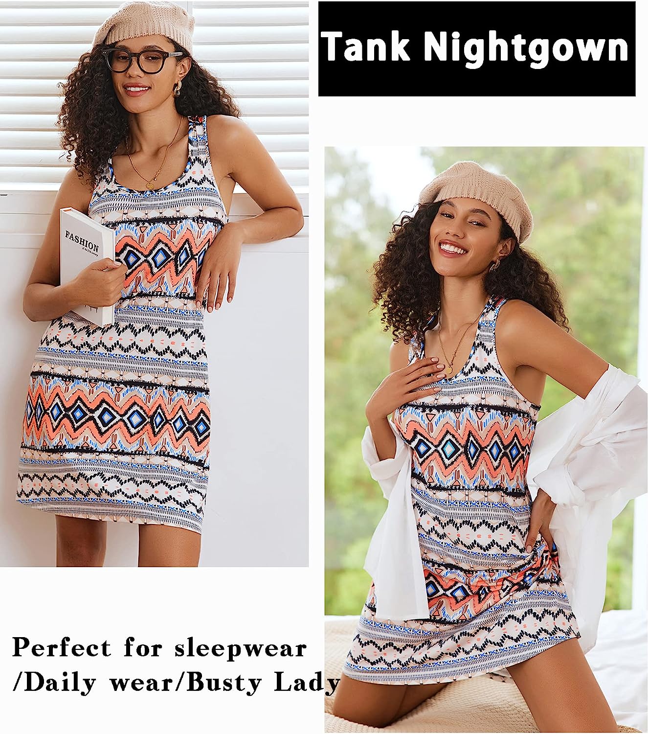 Avidlove Sleepwear for Tank Nightgown Chemise Racerback Sleeveless Sleep Dress