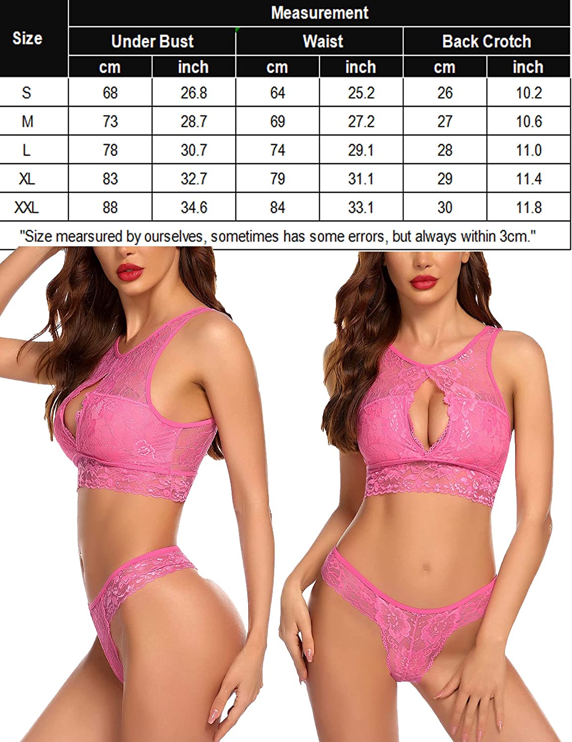 Avidlove Lingerie 2 Piece Lace Babydoll Bra and Panty Set Mini Sleepwear