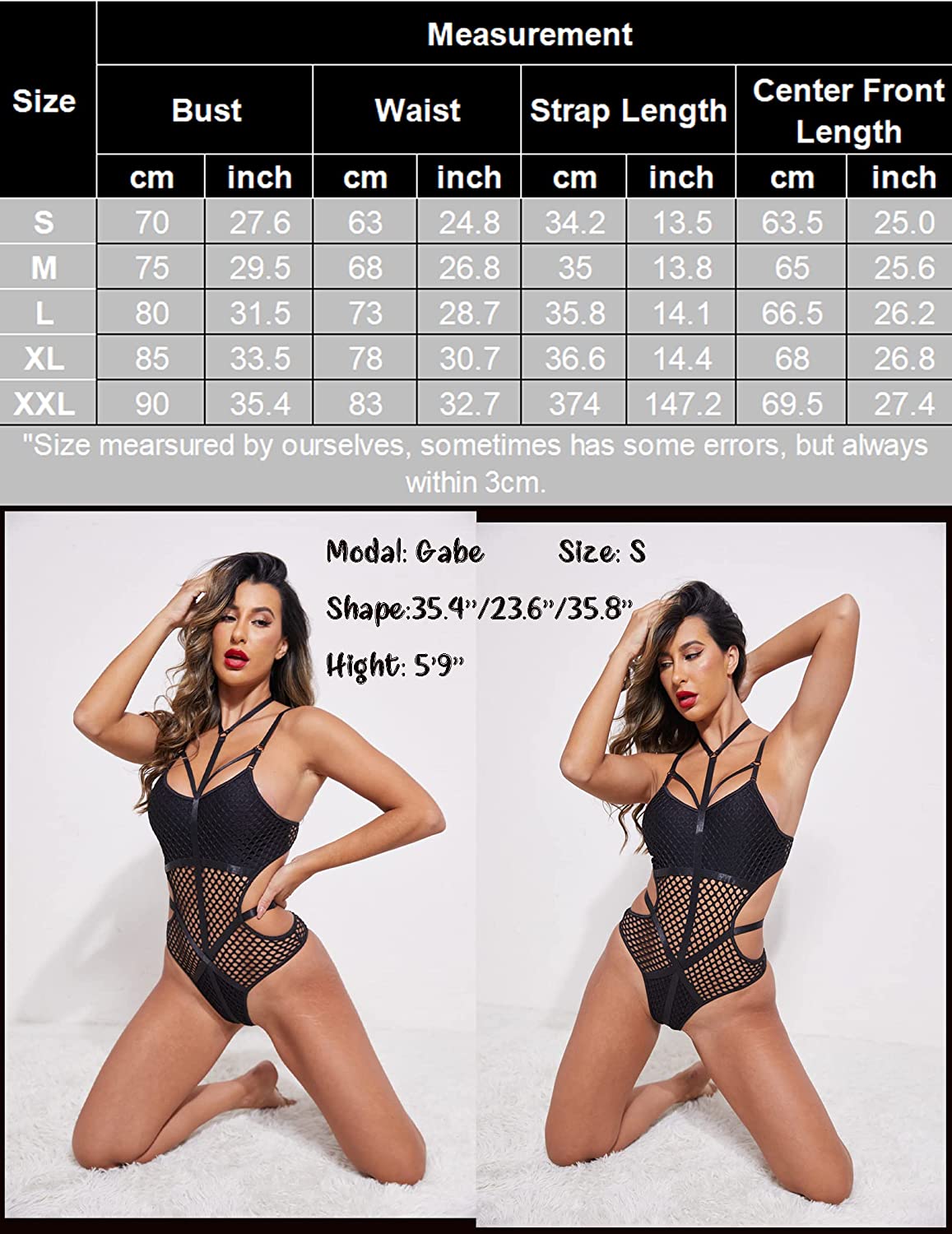 Avidlove One Piece Teddy bodysuits for Cut Out Babydoll Choker Lingerie Fishnet Leotard S-XXL