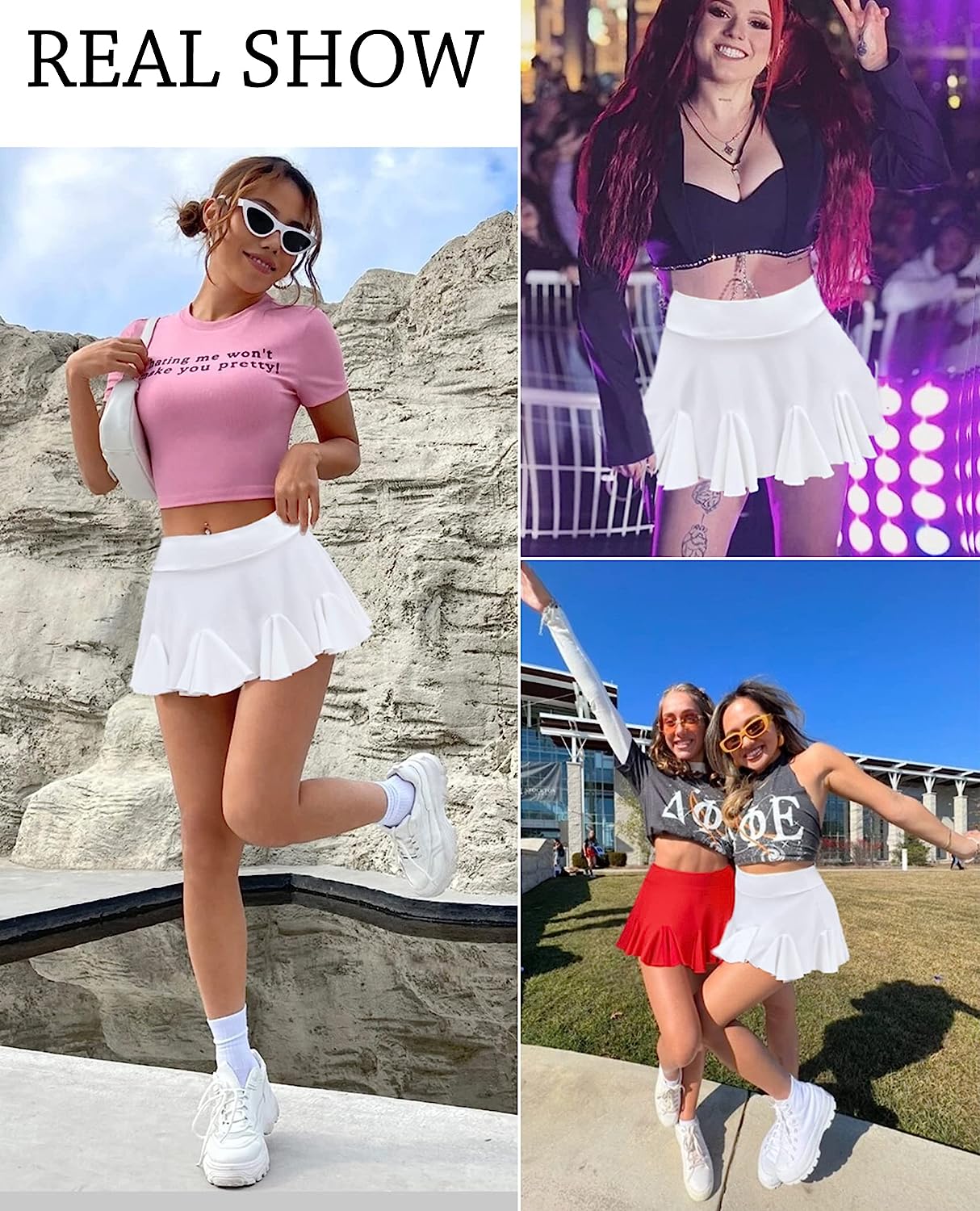 Avidlove Mini Skirt Pleated Skirts High Waist Skater Skirt Ruffle Lingerie Skirts S-XXL